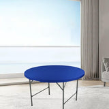 Maxbell Fitted Round Table Cloth Elastic Edge Non Slip Lightweight Round Table Cover Blue