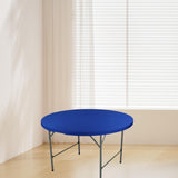 Maxbell Fitted Round Table Cloth Elastic Edge Non Slip Lightweight Round Table Cover Blue