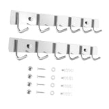 Maxbell 2 Pieces Wall Mounted 6 Hooks for Hanging Stainless Steel for Homes Bedrooms