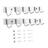 Maxbell 2 Pieces Wall Mounted 6 Hooks for Hanging Stainless Steel for Homes Bedrooms