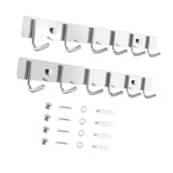 Maxbell 2 Pieces Wall Mounted 6 Hooks for Hanging Stainless Steel for Homes Bedrooms