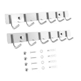 Maxbell 2 Pieces Wall Mounted 6 Hooks for Hanging Stainless Steel for Homes Bedrooms