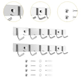 Maxbell 2 Pieces Wall Mounted 6 Hooks for Hanging Stainless Steel for Homes Bedrooms