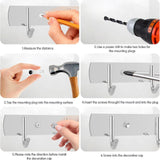 Maxbell 2 Pieces Wall Mounted 6 Hooks for Hanging Stainless Steel for Homes Bedrooms