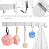 Maxbell 2 Pieces Wall Mounted 6 Hooks for Hanging Stainless Steel for Homes Bedrooms