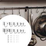Maxbell 2 Pieces Wall Mounted 6 Hooks for Hanging Stainless Steel for Homes Bedrooms