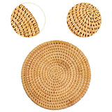Maxbell Rattan Coaster Plate Pad Drink Coaster for Dining Table Coffee Cup Coutertop