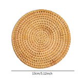 Maxbell Rattan Coaster Plate Pad Drink Coaster for Dining Table Coffee Cup Coutertop