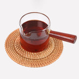 Maxbell Rattan Coaster Plate Pad Drink Coaster for Dining Table Coffee Cup Coutertop