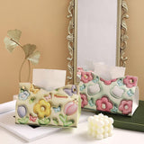 Maxbell Tissue Box Cover Tissue Box Holder Cute for Countertop Dining Table Bathroom Red