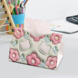 Maxbell Tissue Box Cover Tissue Box Holder Cute for Countertop Dining Table Bathroom Red