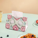 Maxbell Tissue Box Cover Tissue Box Holder Cute for Countertop Dining Table Bathroom Red