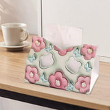 Maxbell Tissue Box Cover Tissue Box Holder Cute for Countertop Dining Table Bathroom Red