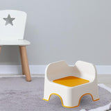 Maxbell Kids Small Stool Comfortable with Back Footstool for Bedroom Bedside Nursery Orange