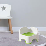 Maxbell Kids Small Stool Comfortable with Back Footstool for Bedroom Bedside Nursery Green