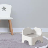 Maxbell Kids Small Stool Comfortable with Back Footstool for Bedroom Bedside Nursery Grey