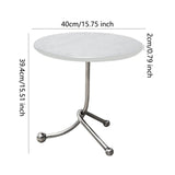 Maxbell Small End Table Ornament Multifunction Bedside Table for Office Dorm Bedroom white