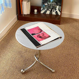 Maxbell Small End Table Ornament Multifunction Bedside Table for Office Dorm Bedroom white