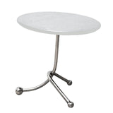 Maxbell Small End Table Ornament Multifunction Bedside Table for Office Dorm Bedroom white