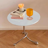 Maxbell Small End Table Ornament Multifunction Bedside Table for Office Dorm Bedroom white