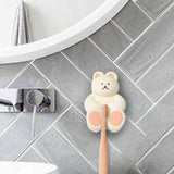Maxbell Toothbrush Hook Multiuse Home Storage Rack Wall Hook for Office Kitchen Dorm Beige Bear