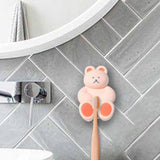 Maxbell Toothbrush Hook Multiuse Home Storage Rack Wall Hook for Office Kitchen Dorm Pink Bear
