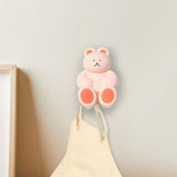 Maxbell Toothbrush Hook Multiuse Home Storage Rack Wall Hook for Office Kitchen Dorm Pink Bear