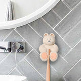 Maxbell Toothbrush Hook Multiuse Home Storage Rack Wall Hook for Office Kitchen Dorm Light Khaki Bear