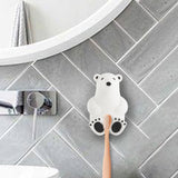 Maxbell Toothbrush Hook Multiuse Home Storage Rack Wall Hook for Office Kitchen Dorm White Polar Bear