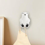 Maxbell Toothbrush Hook Multiuse Home Storage Rack Wall Hook for Office Kitchen Dorm White Polar Bear