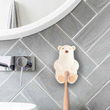 Maxbell Toothbrush Hook Multiuse Home Storage Rack Wall Hook for Office Kitchen Dorm Beige Polar Bear