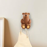 Maxbell Toothbrush Hook Multiuse Home Storage Rack Wall Hook for Office Kitchen Dorm DarkBrown Polar Bear