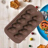 Maxbell Halloween Silicone Mould DIY Novelty Fondant Mould for Cakes Festivals Party Coffee Skeleton Head