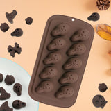 Maxbell Halloween Silicone Mould DIY Novelty Fondant Mould for Cakes Festivals Party Coffee Skeleton Head