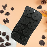 Maxbell Halloween Silicone Mould DIY Novelty Fondant Mould for Cakes Festivals Party Black Bone