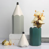 Maxbell Pencil Shaped Pen Holder Cute Makeup Brush Holder for Office Desk Home Decor Green