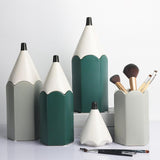 Maxbell Pencil Shaped Pen Holder Cute Makeup Brush Holder for Office Desk Home Decor Green