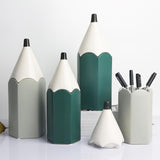 Maxbell Pencil Shaped Pen Holder Cute Makeup Brush Holder for Office Desk Home Decor Green