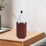 Maxbell Pencil Shaped Pen Holder Cute Makeup Brush Holder for Office Desk Home Decor Brown