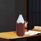 Maxbell Pencil Shaped Pen Holder Cute Makeup Brush Holder for Office Desk Home Decor Brown