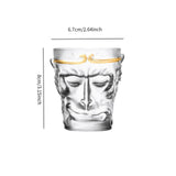 Maxbell Glass Beer Cup Wukong Frosted Small Clear Water Cup for Beverage Juice Milk