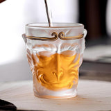 Maxbell Glass Beer Cup Wukong Frosted Small Clear Water Cup for Beverage Juice Milk