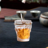 Maxbell Glass Beer Cup Wukong Frosted Small Clear Water Cup for Beverage Juice Milk
