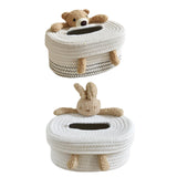 Maxbell Cotton Thread Tissue Box Tissue Storage Box for Office Coffee Table Bathroom bear