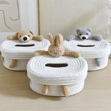 Maxbell Cotton Thread Tissue Box Tissue Storage Box for Office Coffee Table Bathroom bear