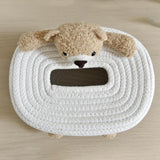 Maxbell Cotton Thread Tissue Box Tissue Storage Box for Office Coffee Table Bathroom bear