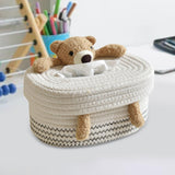 Maxbell Cotton Thread Tissue Box Tissue Storage Box for Office Coffee Table Bathroom bear