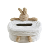 Maxbell Cotton Thread Tissue Box Tissue Storage Box for Office Coffee Table Bathroom rabbit