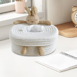 Maxbell Cotton Thread Tissue Box Tissue Storage Box for Office Coffee Table Bathroom rabbit