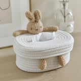 Maxbell Cotton Thread Tissue Box Tissue Storage Box for Office Coffee Table Bathroom rabbit